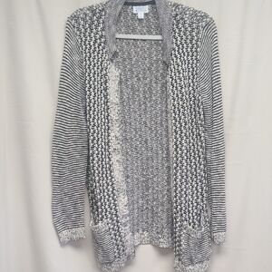 Market & Spruce Monochrome 100% Cotton Knit Cardigan